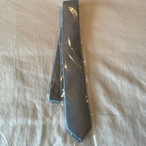 Blue tie with mini dots